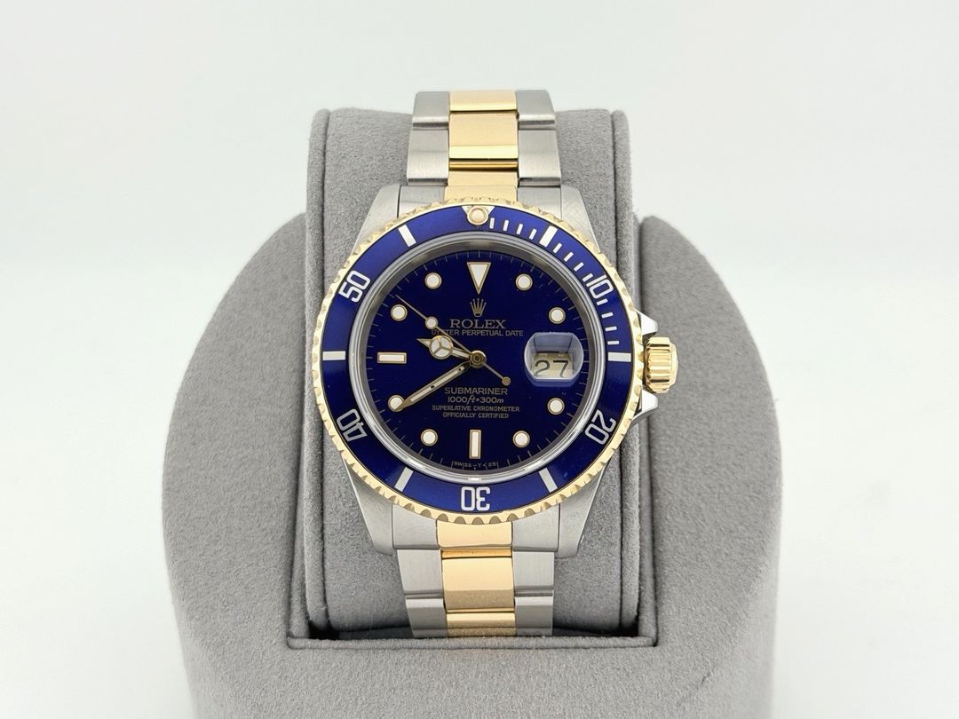Rolex Submariner Blue 16613 40mm Blue Dial Blue Bezel 18k Yellow Gold Steel