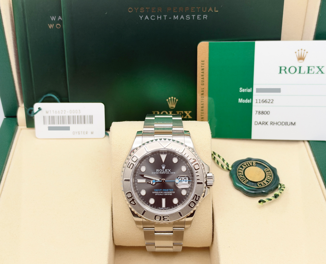 Rolex Yacht Master 116622 40mm Rhodium Dial Platinum Steel Box Paper 2018