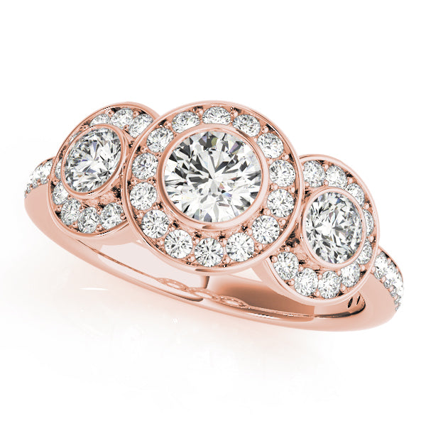 ENGAGEMENT RINGS 3 STONE ROUND