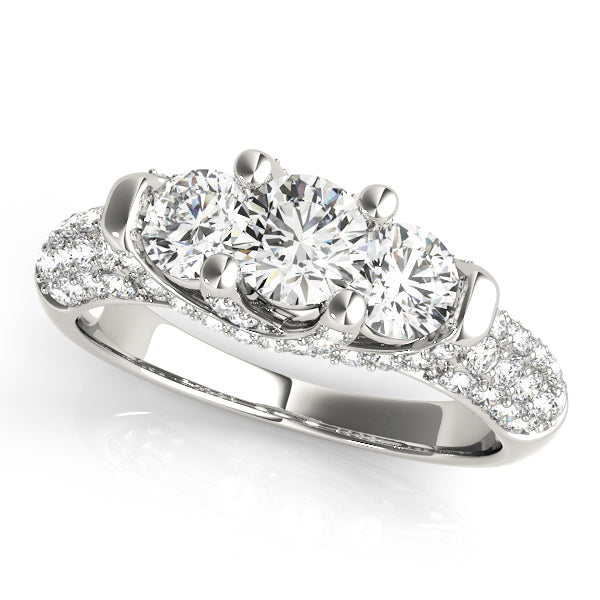 ENGAGEMENT RINGS 3 STONE ROUND