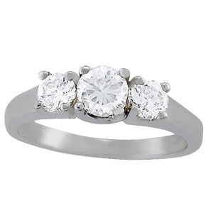 ENGAGEMENT RINGS 3 STONE ROUND