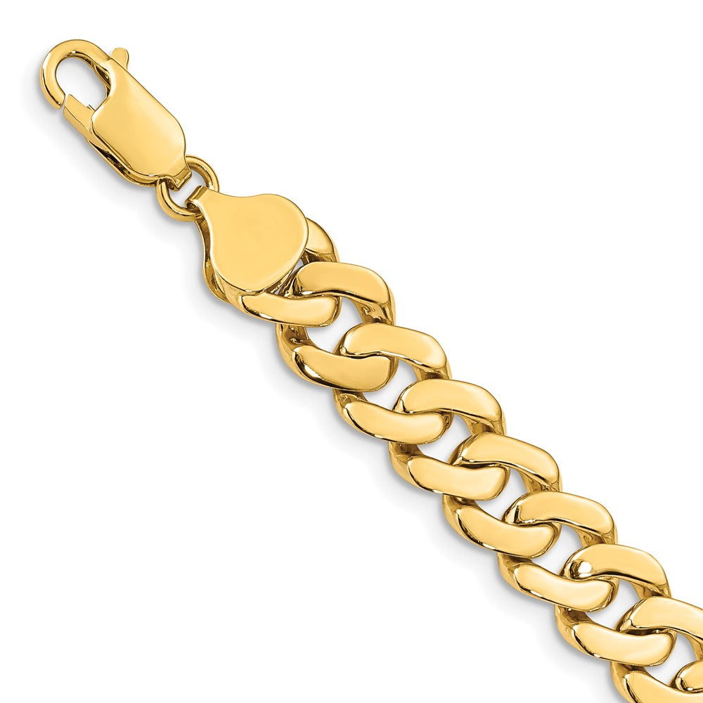 14K 8.5mm Solid Hand-Polished Fancy Link Bracelet