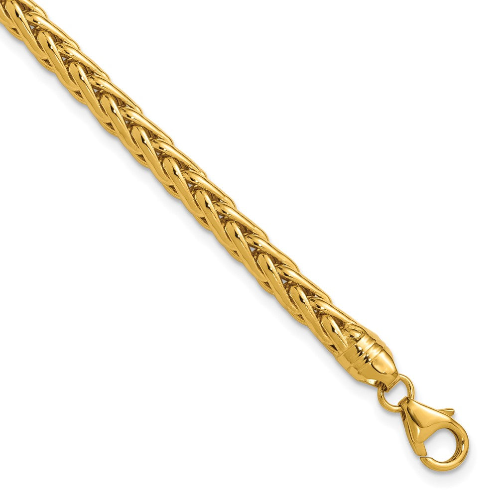 14K Polished Wheat Chain Bracelet