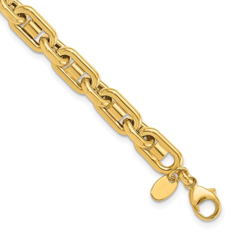 14K Polished Link Men's Bracelet