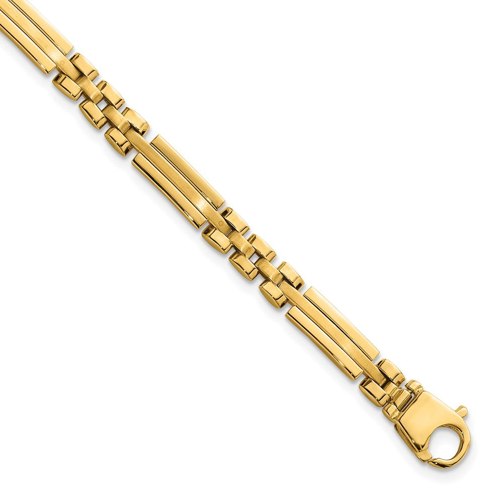 14K Polished and Brushed Fancy Multi Link Bracelet (GB292)