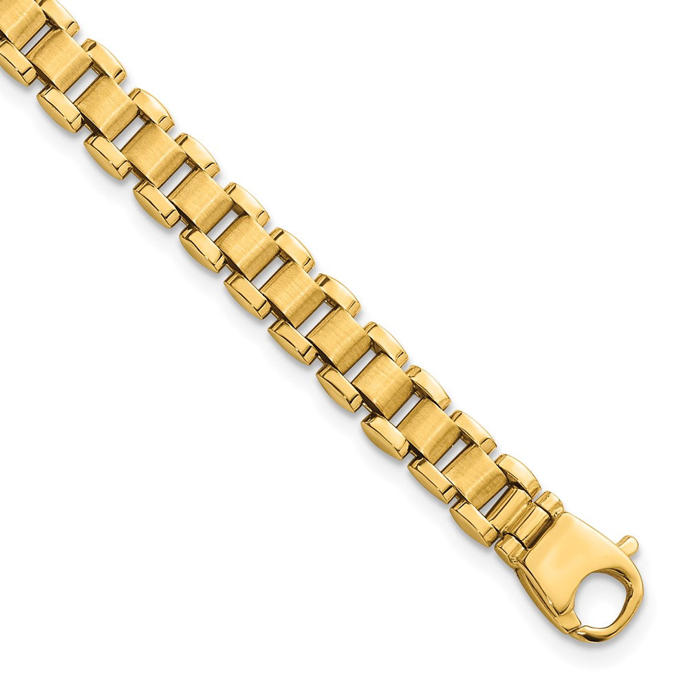 14K Polished and Brushed Fancy Link Bracelet