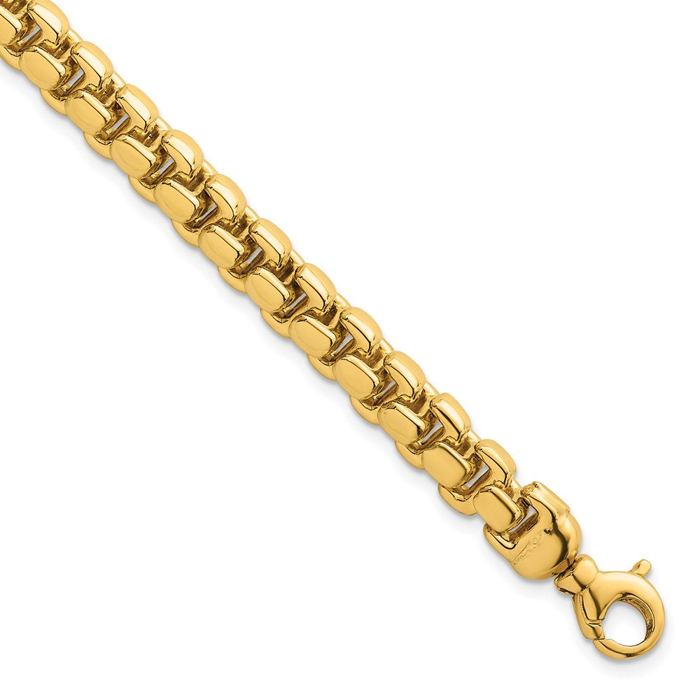 14K Polished Fancy Square Link 7.5mm Bracelet