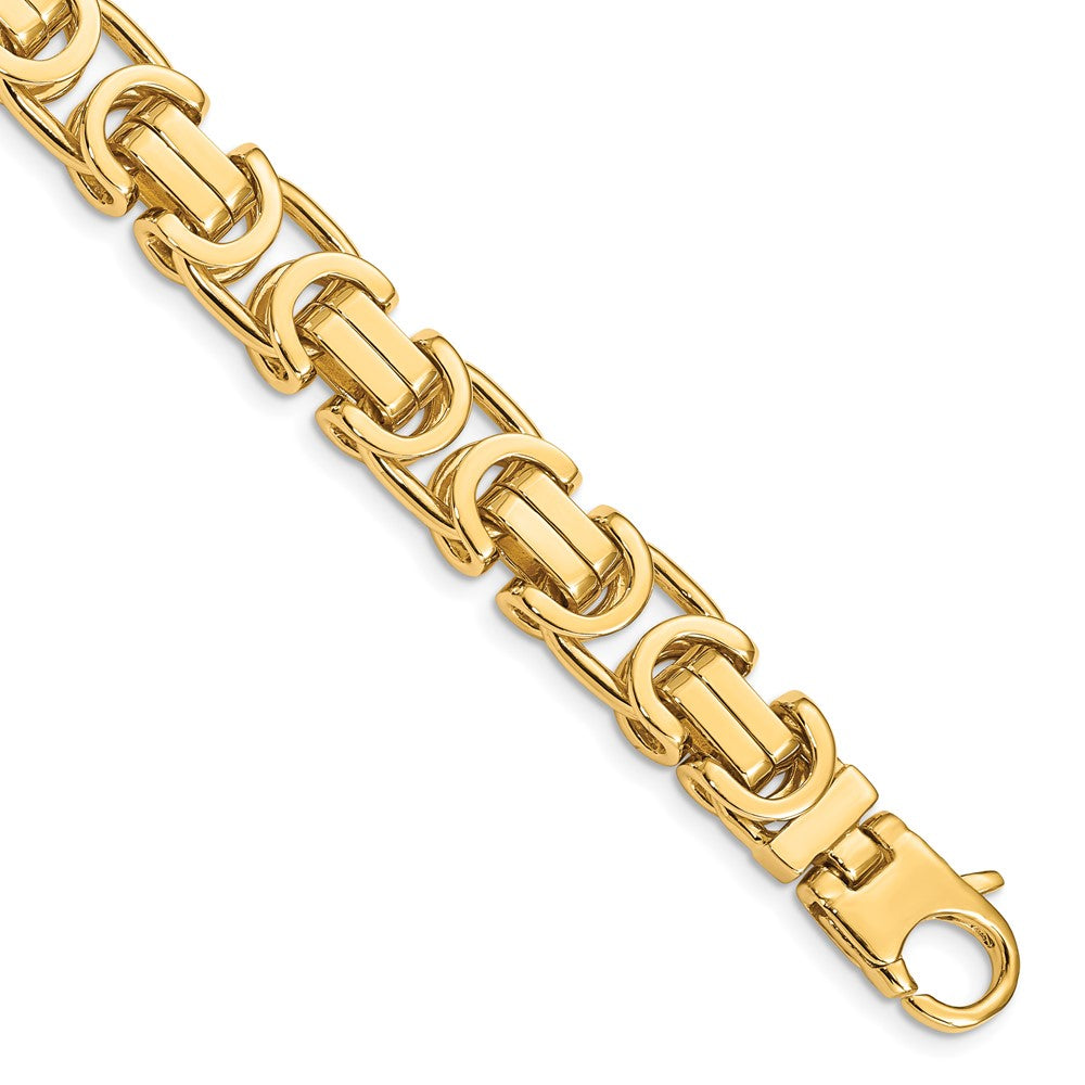 14K 10.1mm Hand-polished Fancy Link Bracelet