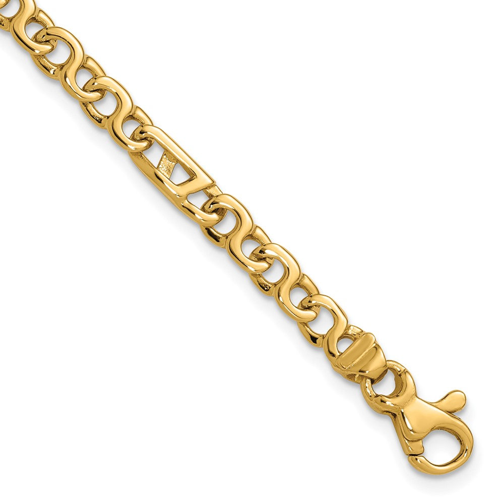 14K Hand Polished 4.3mm Fancy Link Bracelet