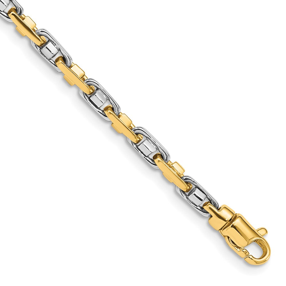14K Two-tone 3.5mm Fancy Link Bracelet