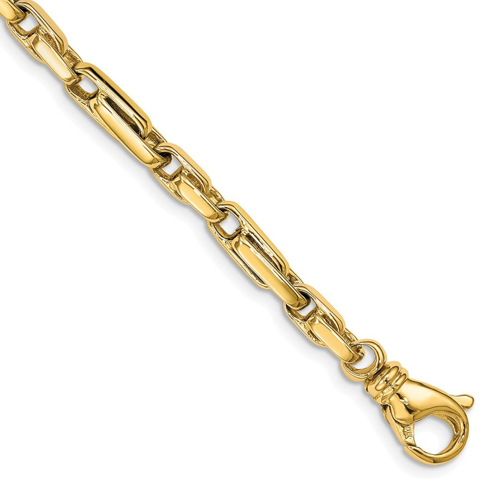 14K 5mm Hand-polished Fancy Link Bracelet (LK738)