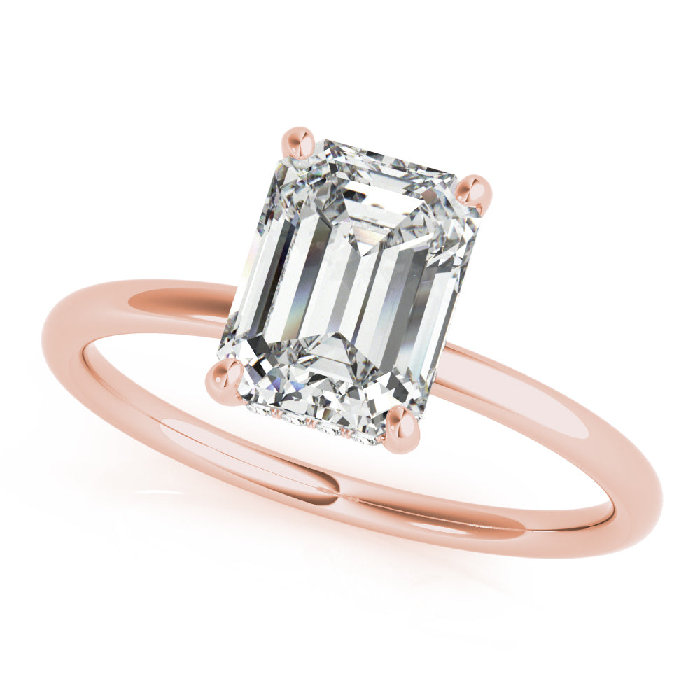 ENGAGEMENT RING EMERALD CUT CENTER