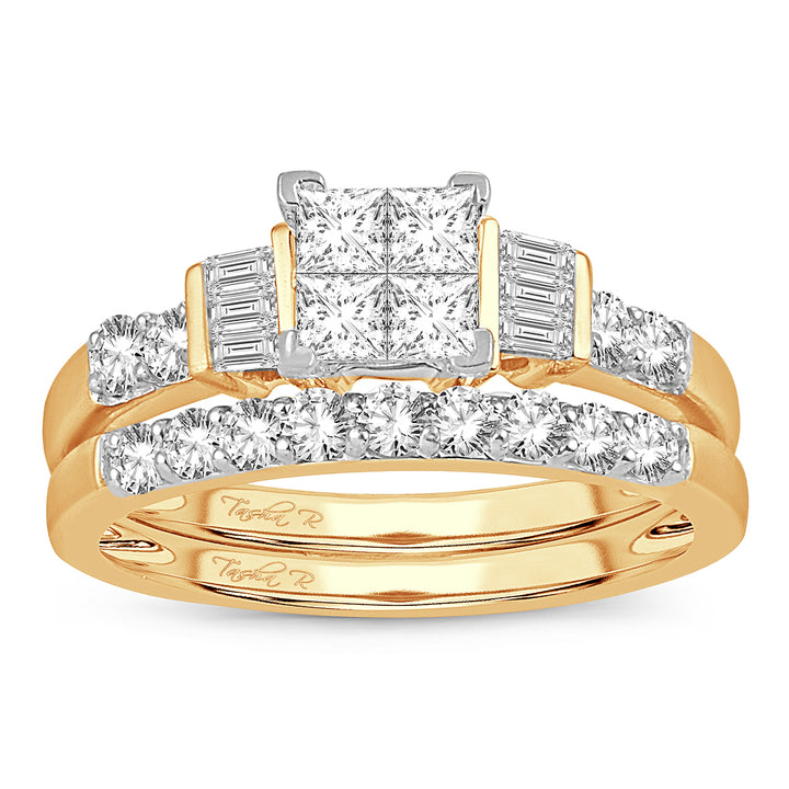 14K  1.00CT Princess Cut Diamond Bridal Ring