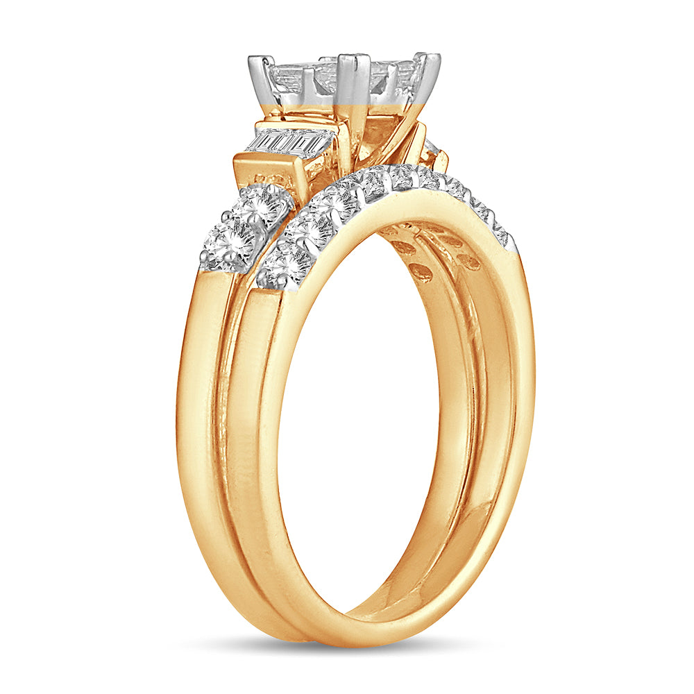 14K  1.00CT Princess Cut Diamond Bridal Ring