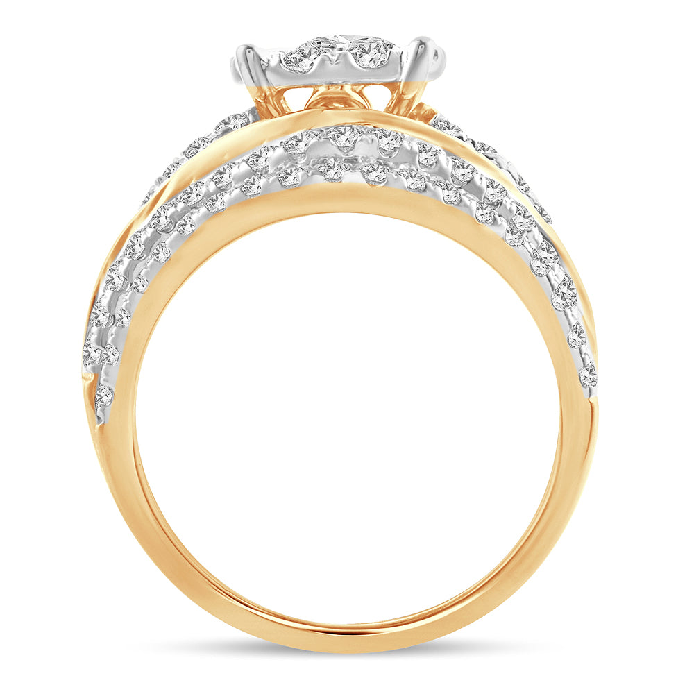 14K  1.90CT  DIAMOND  BRIDAL  RING