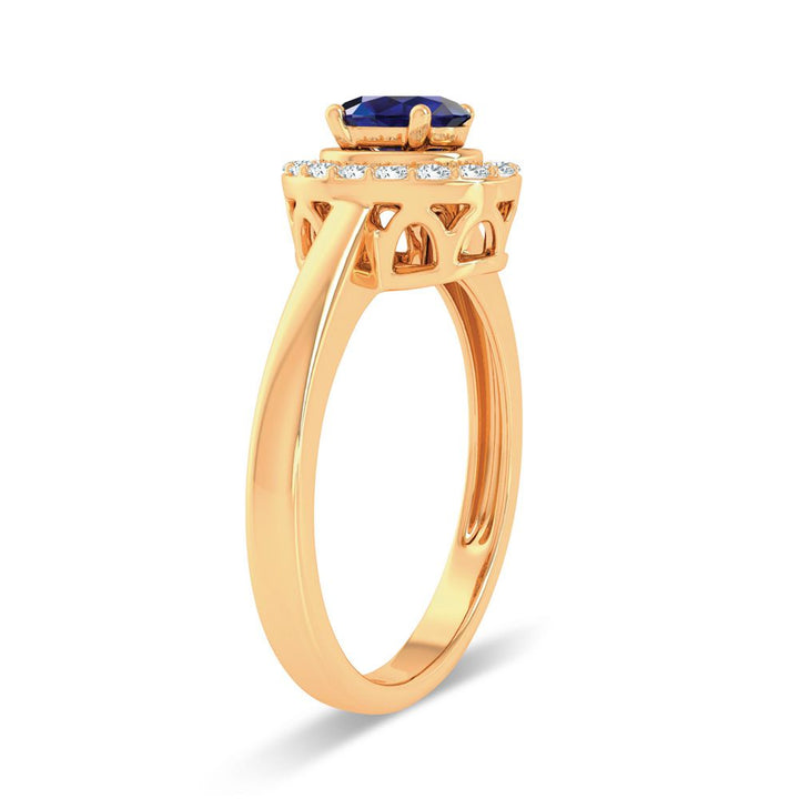 14K 0.15ct Diamond Sapphire Ring