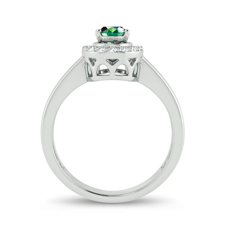 14K 0.15ct Diamond Emerald Ring