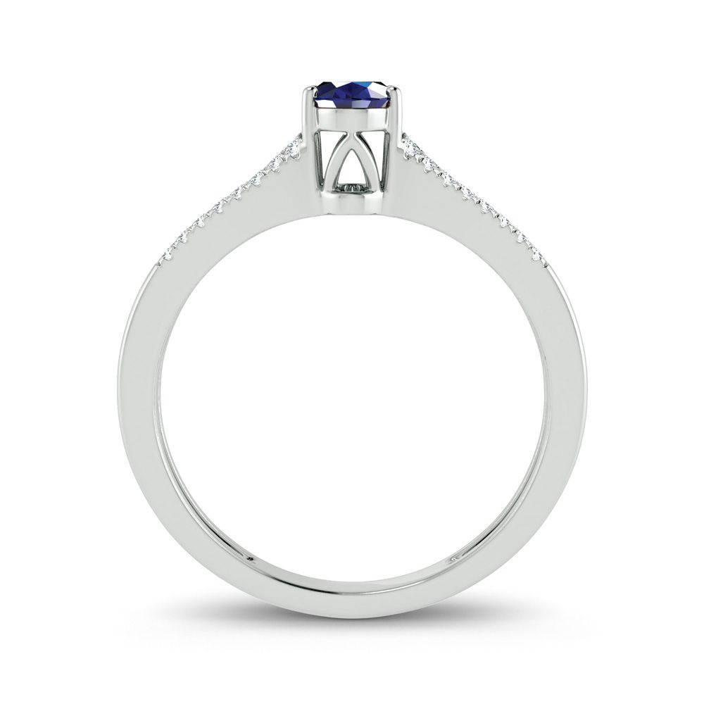 14K 0.10ct Diamond Sapphire Ring