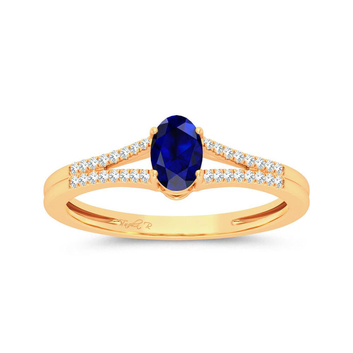 14K 0.10ct Diamond Sapphire Ring