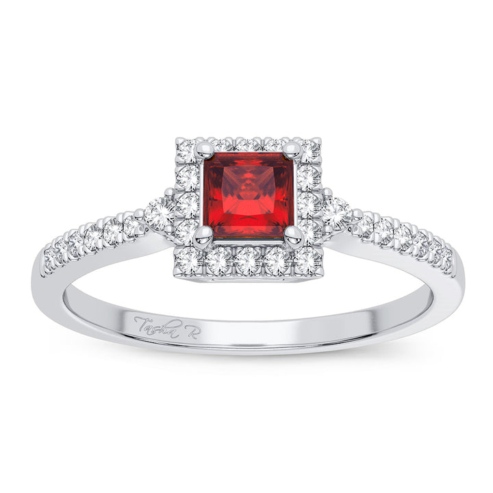 10K  0.14ct Diamond Ruby Ring with Diamonds