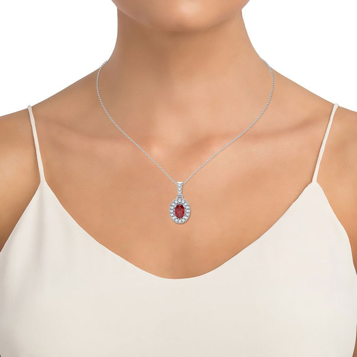 14K 0.35CT Diamond Ruby Pendant