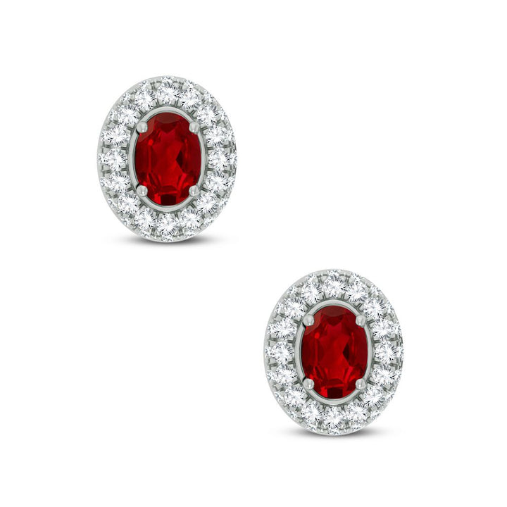 14K 0.56CT DIAMOND RUBY EARRING