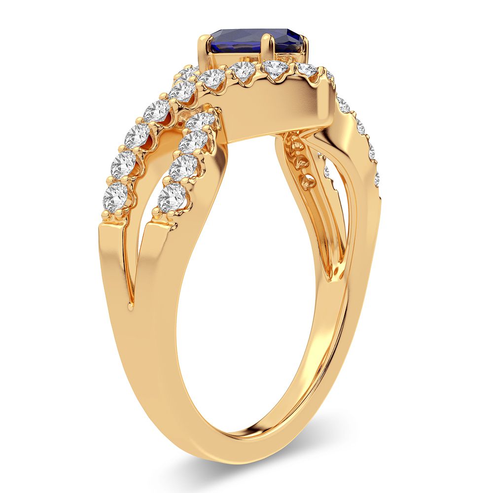 14K 0.50CT Diamond Sapphire Ring