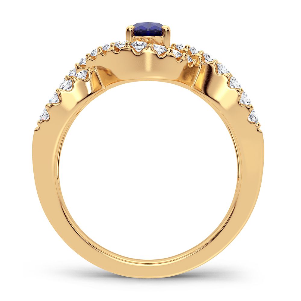 14K 0.50CT Diamond Sapphire Ring