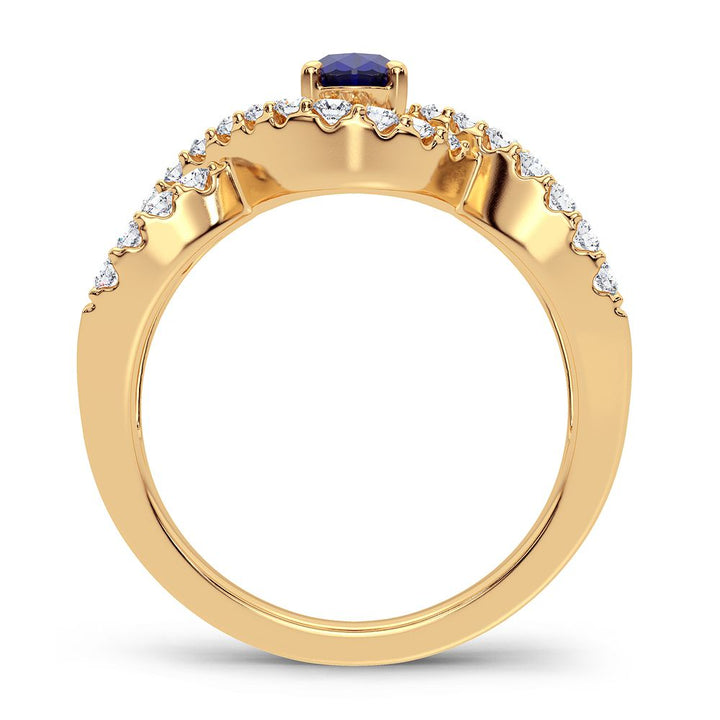 14K 0.50CT Diamond Sapphire Ring