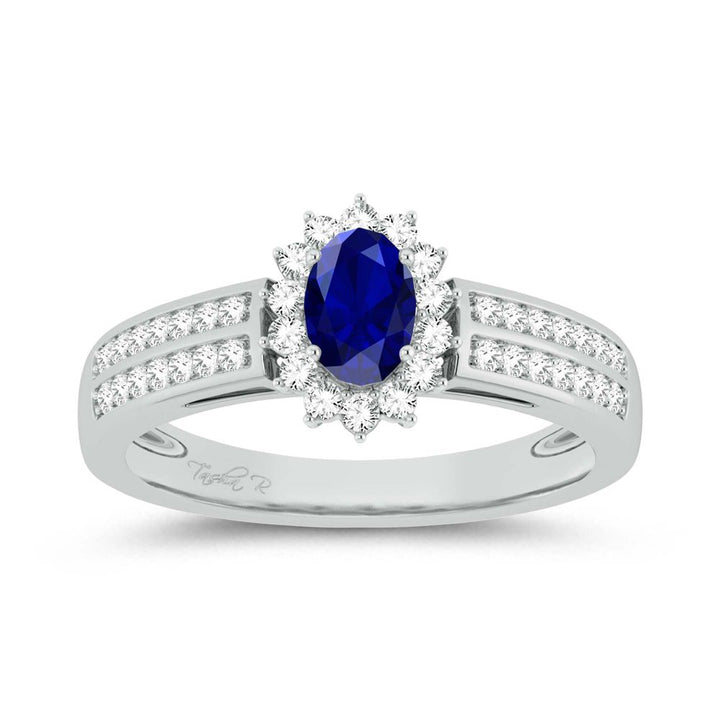 14K 0.25ct  Diamond  Sapphire  Ring