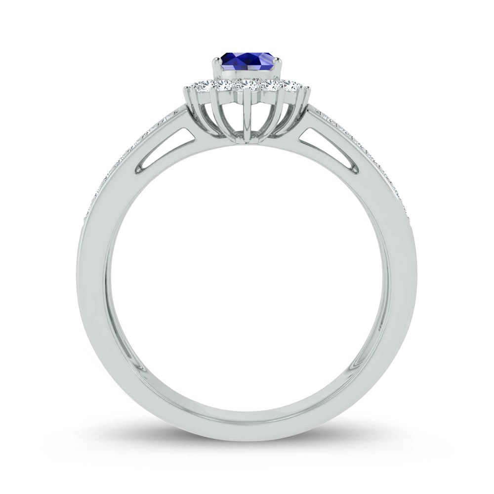 14K 0.25ct  Diamond  Sapphire  Ring