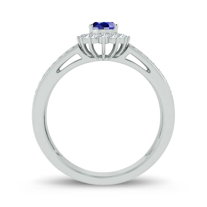 14K 0.25ct  Diamond  Sapphire  Ring