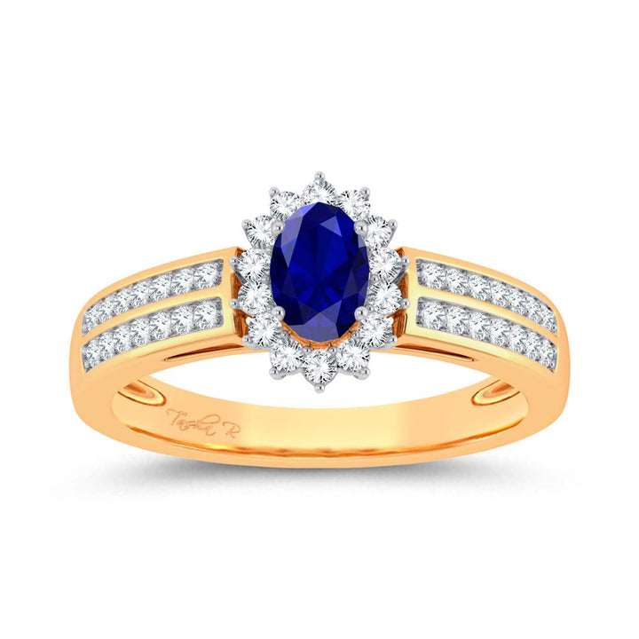 14K 0.25ct  Diamond  Sapphire  Ring