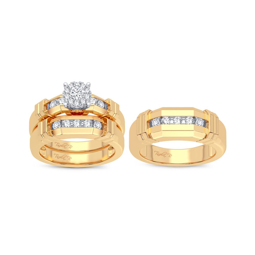 14K 0.87CT Diamond Trio Set