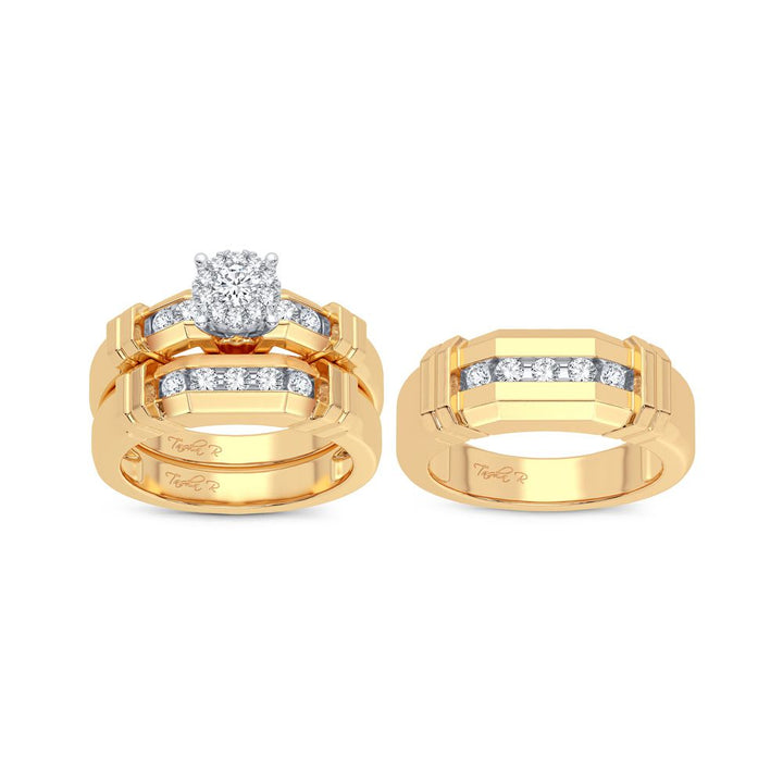 14K 0.87CT Diamond Trio Set
