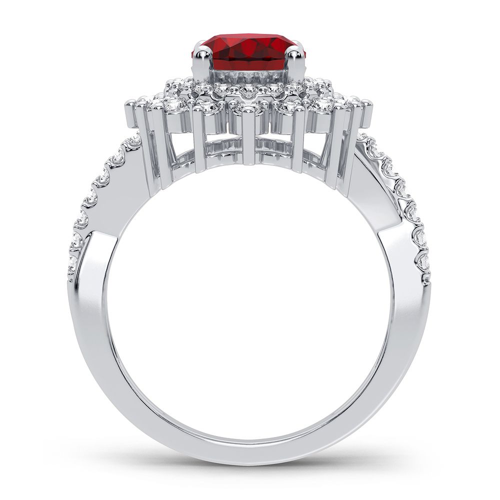 14K 0.70CT Diamond Ruby Ring