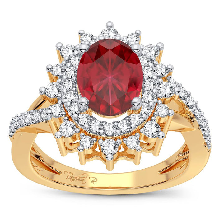 14K 0.70CT Diamond Ruby Ring