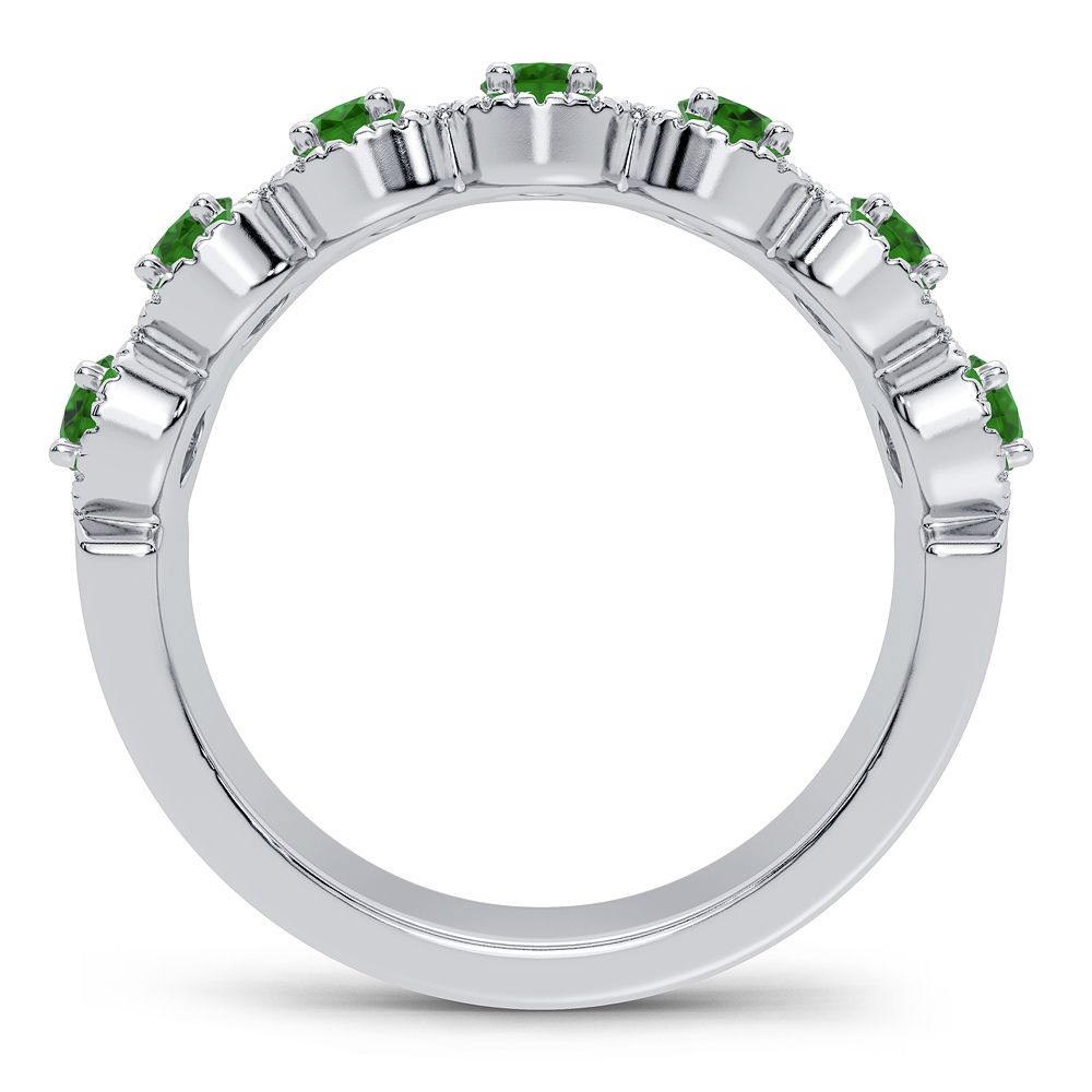 14K 0.26CT Diamond Emerald Ring