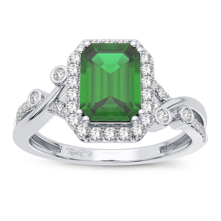 14K 0.50CT Diamond Emerald Ring