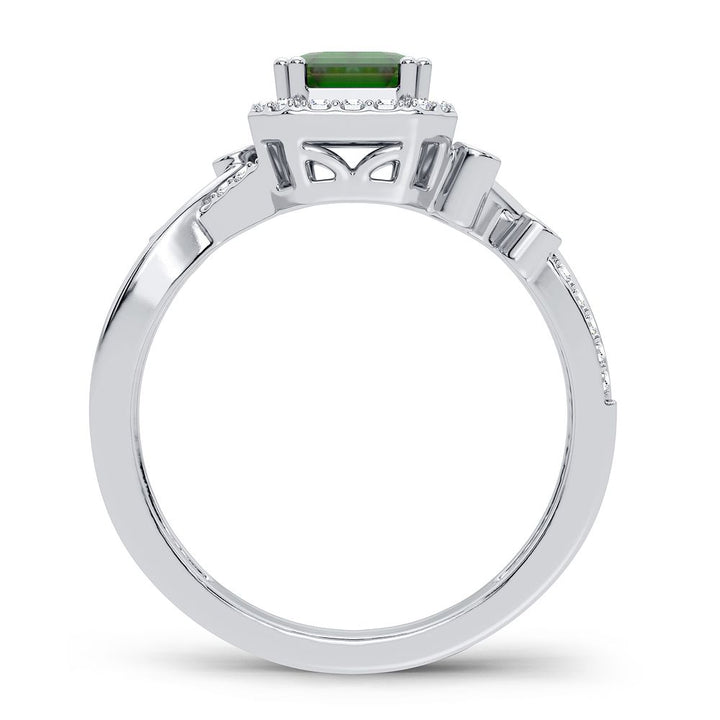 14K 0.50CT Diamond Emerald Ring