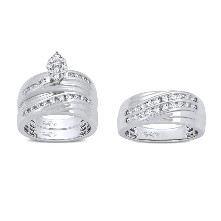 14K 1.13CT DIAMOND TRIO SET