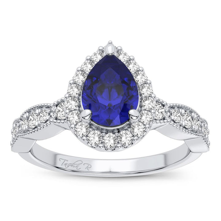 14K 0.28CT Diamond Sapphire Ring