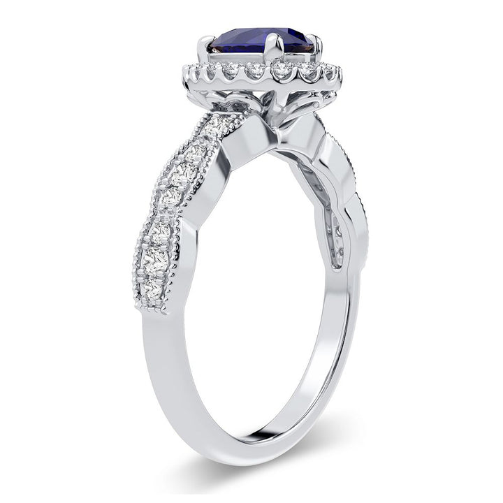 14K 0.28CT Diamond Sapphire Ring