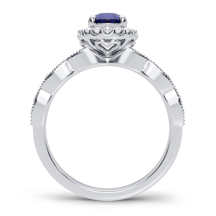 14K 0.28CT Diamond Sapphire Ring