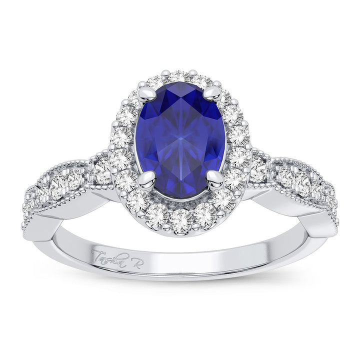 14K 0.25CT Diamond Sapphire Ring