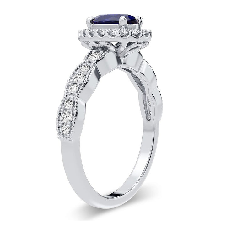 14K 0.25CT Diamond Sapphire Ring