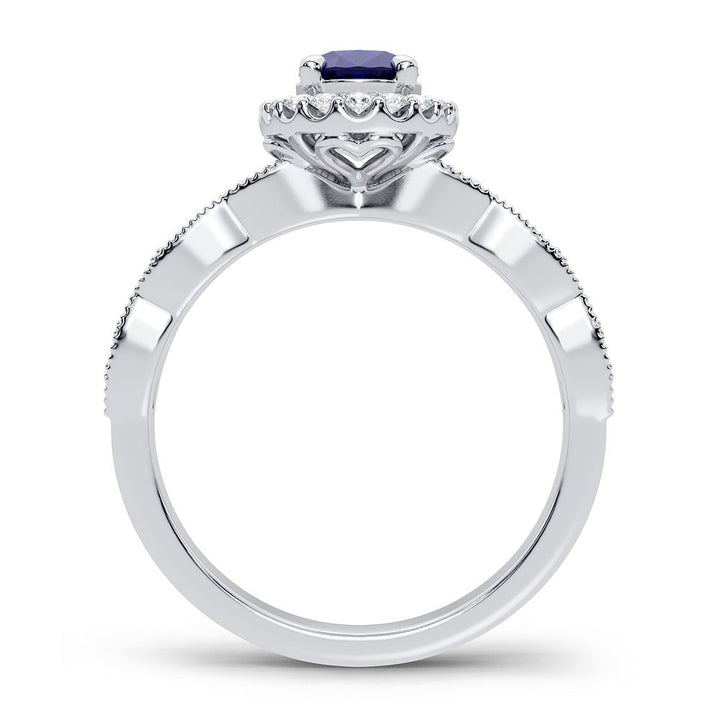 14K 0.25CT Diamond Sapphire Ring