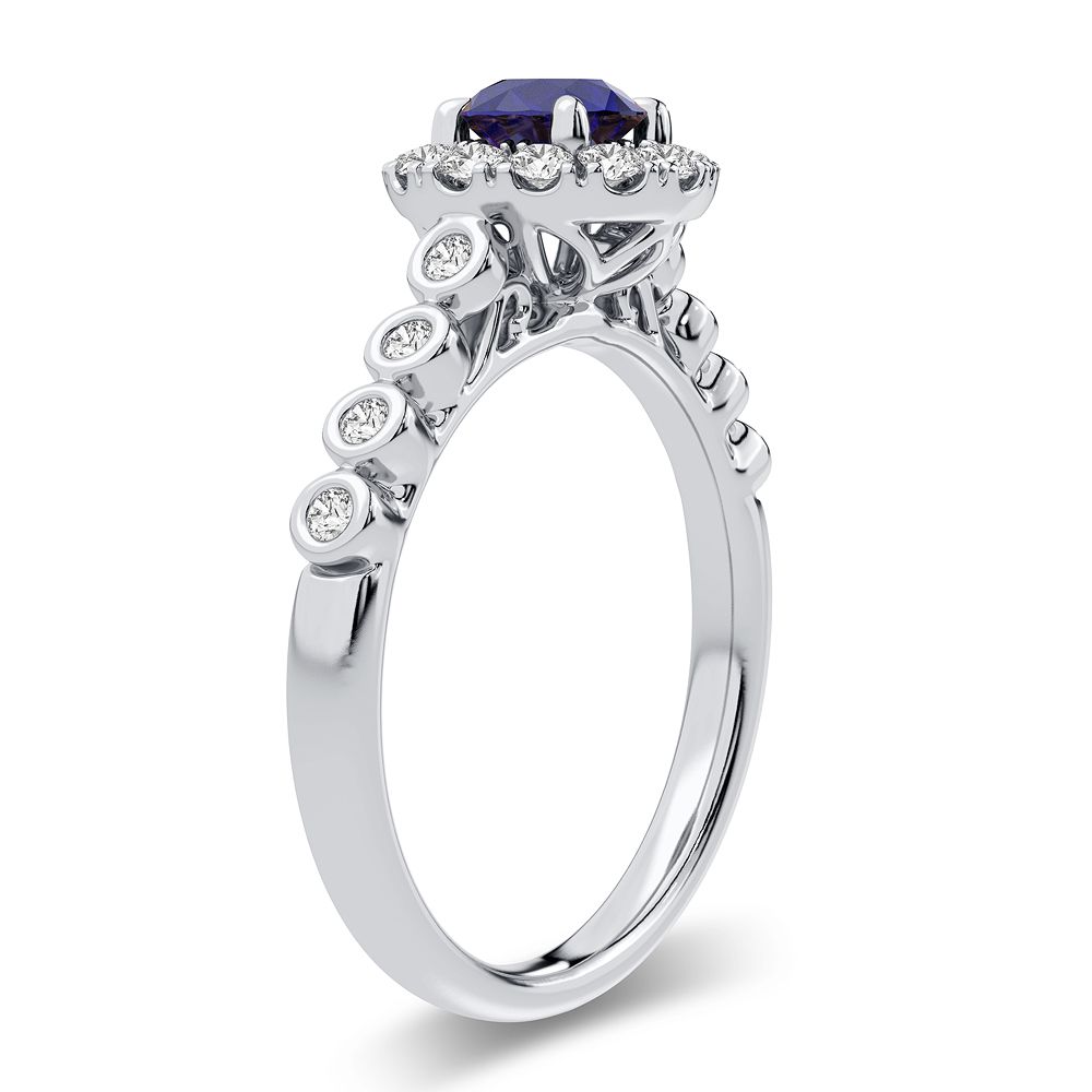 14K 0.36CT Diamond Sapphire Ring