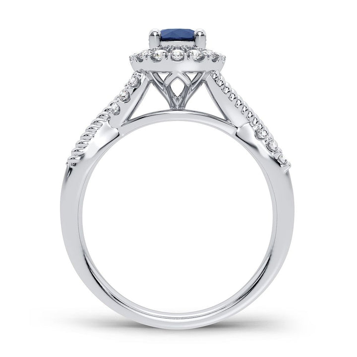 14K 0.25CT Diamond Sapphire Ring