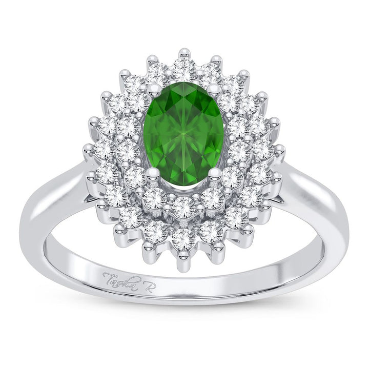 14K 0.25CT Diamond Emerald Ring